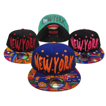 Custom Embroidery Digital Print Brim Snapback Baseball Cap